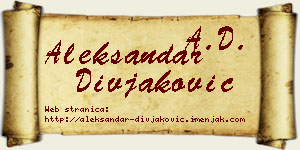 Aleksandar Divjaković vizit kartica